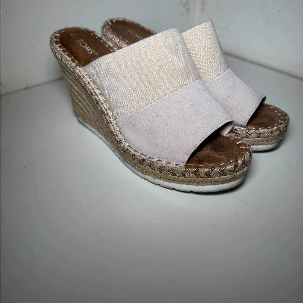TOMS Women's Cream Wedge Sandals